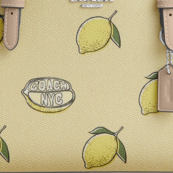 🍋COACH Mollie Tote Bag 25 With Lemon Print🍋 - Picture 2 of 5